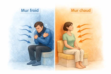 Parois froides et sensation de froid dans un logement