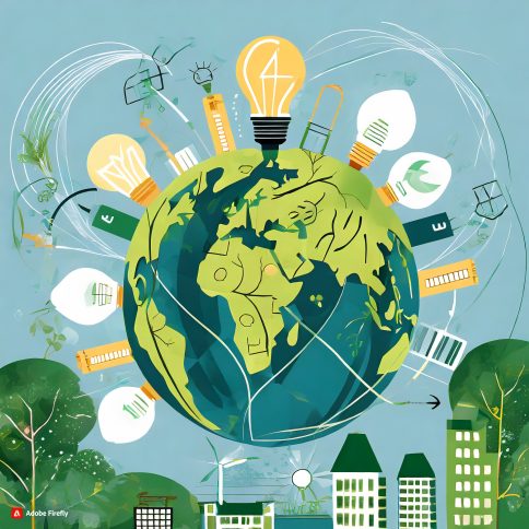 Firefly représentation d'une planète Terre riche en verdure, symbole de préservation de l'environnem